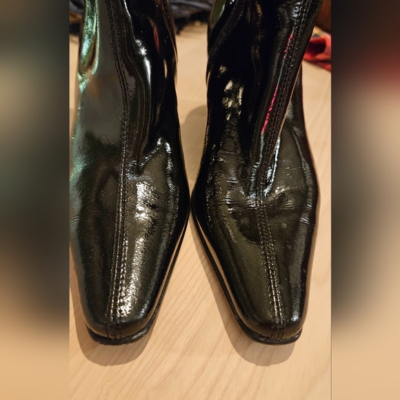 AQUATALIA Italy by MARVIN K Black Patent Leather HighHeel Boots. Size 5 - Picture 3 of 11